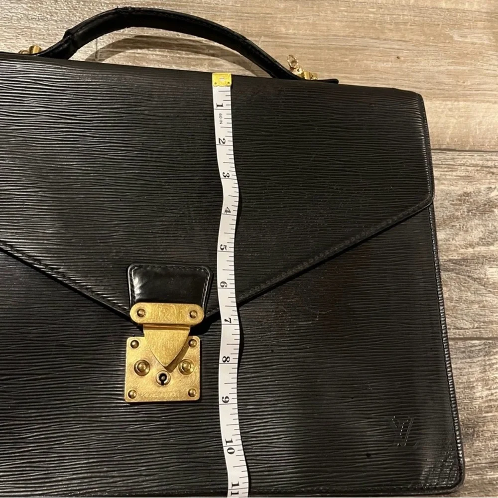 Louis Vuitton Epi Leather Briefcase Black Business Laptop Bag Vintage